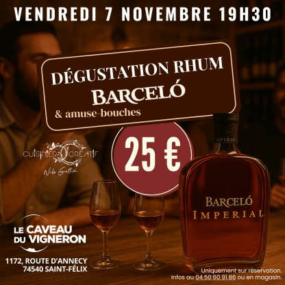 Soirée dégustation RHUM BARCELO